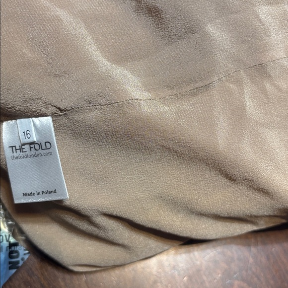 The Fold London Womens Hepburn Dress Bloom Print Long Sleeve Silk Green Size 16 - Picture 6 of 6